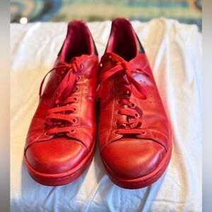 Adidas x Raf Simons Stan Smith Red Leather Sneakers Size 8.5